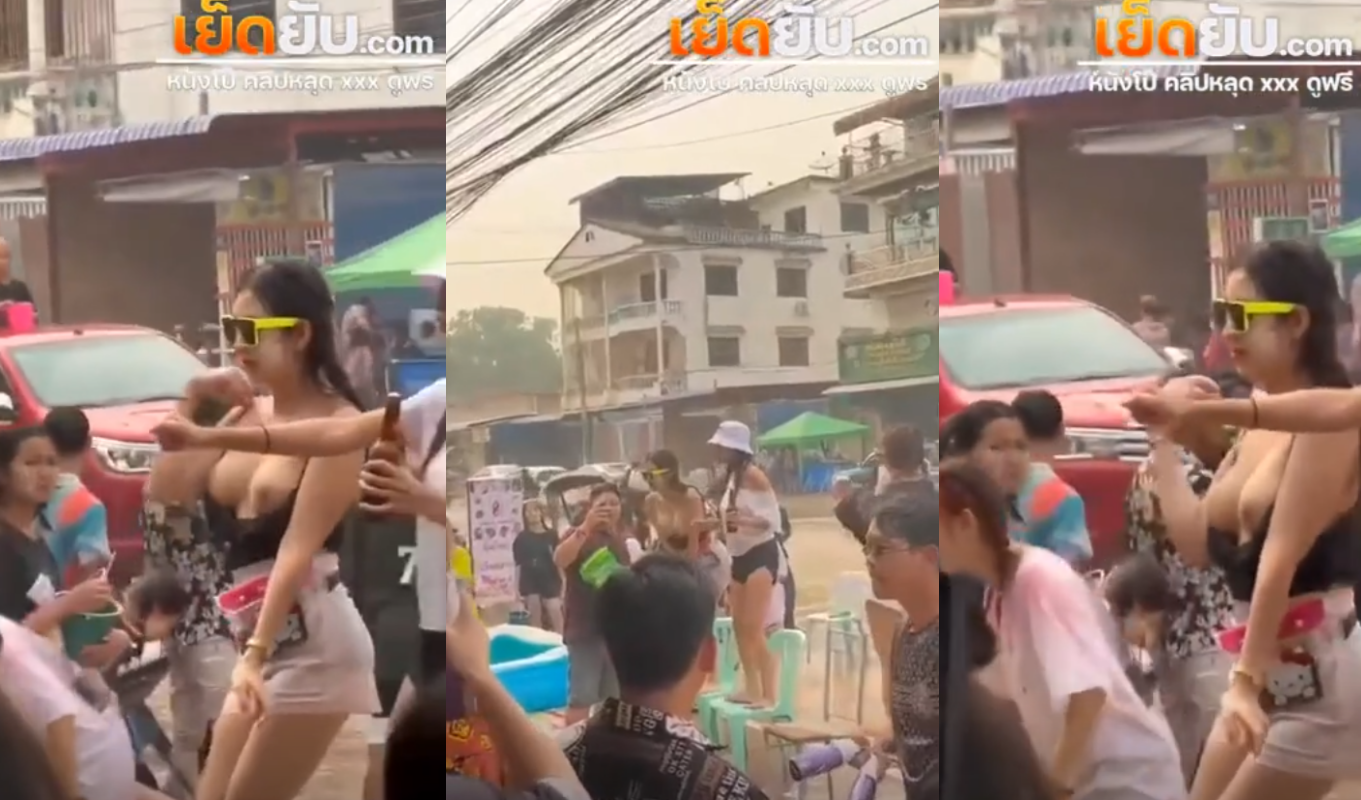 คลิปหลุด ทางบ้าน สงกรานต์สาวสวยทรงซ้อเมาได้ที่เต้นเปิดนมดโชว์ไปเลยสุดจัด